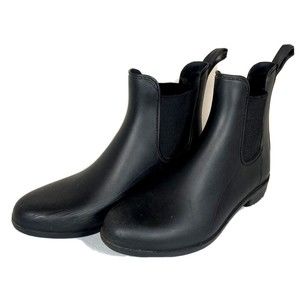 Sam Edelman TINSLEY Matte Black Slip-On Rubber Rain Boots Womens sz 7M